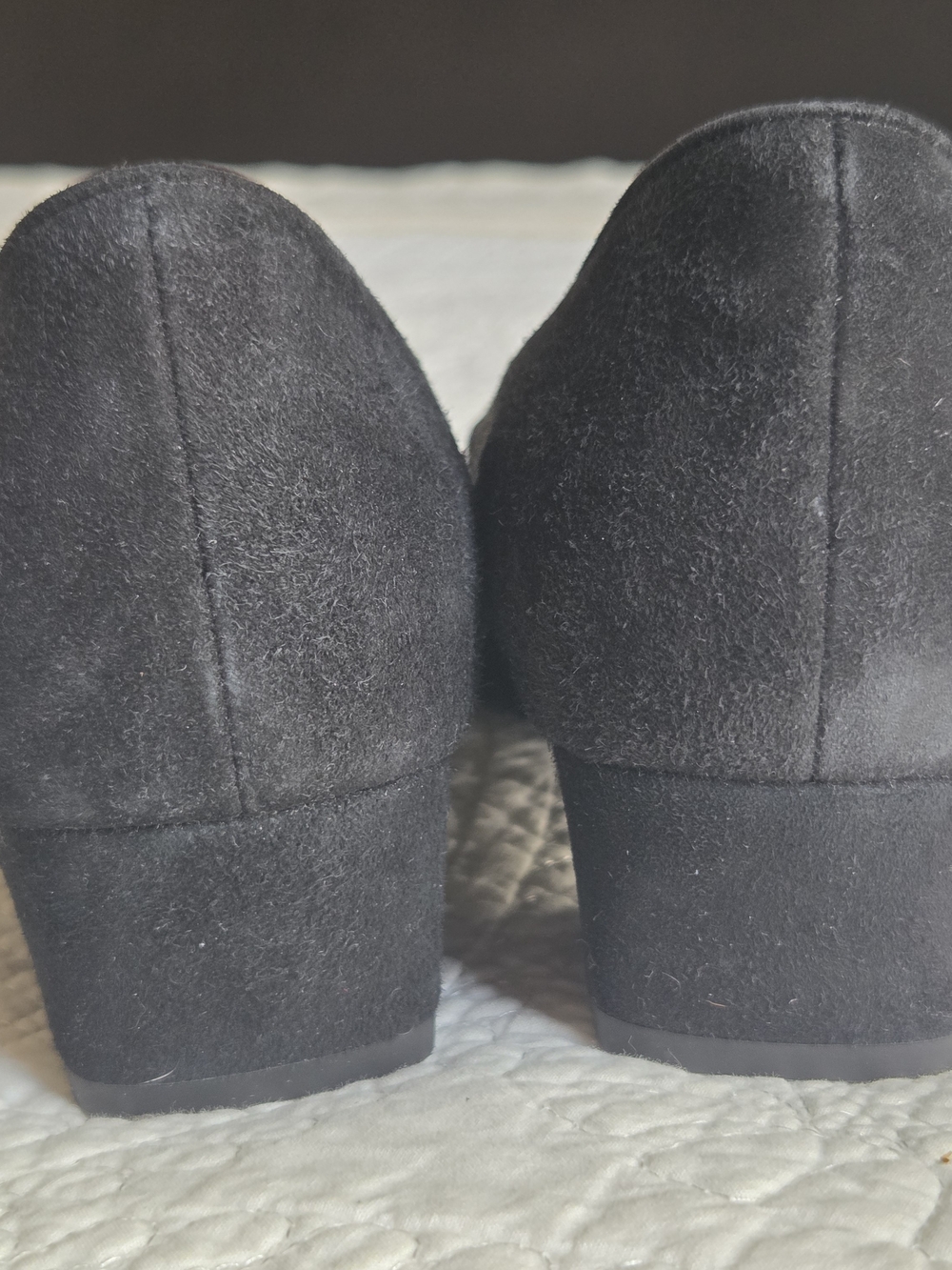 Aquatalia Suede Loafer Pump Low Block Heel - Picture 4 of 9